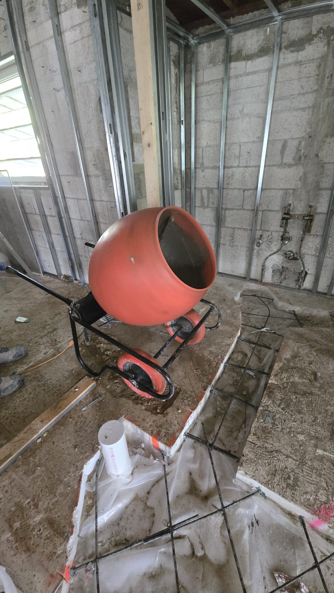 PVC Plumbing Installation and Cement Casting